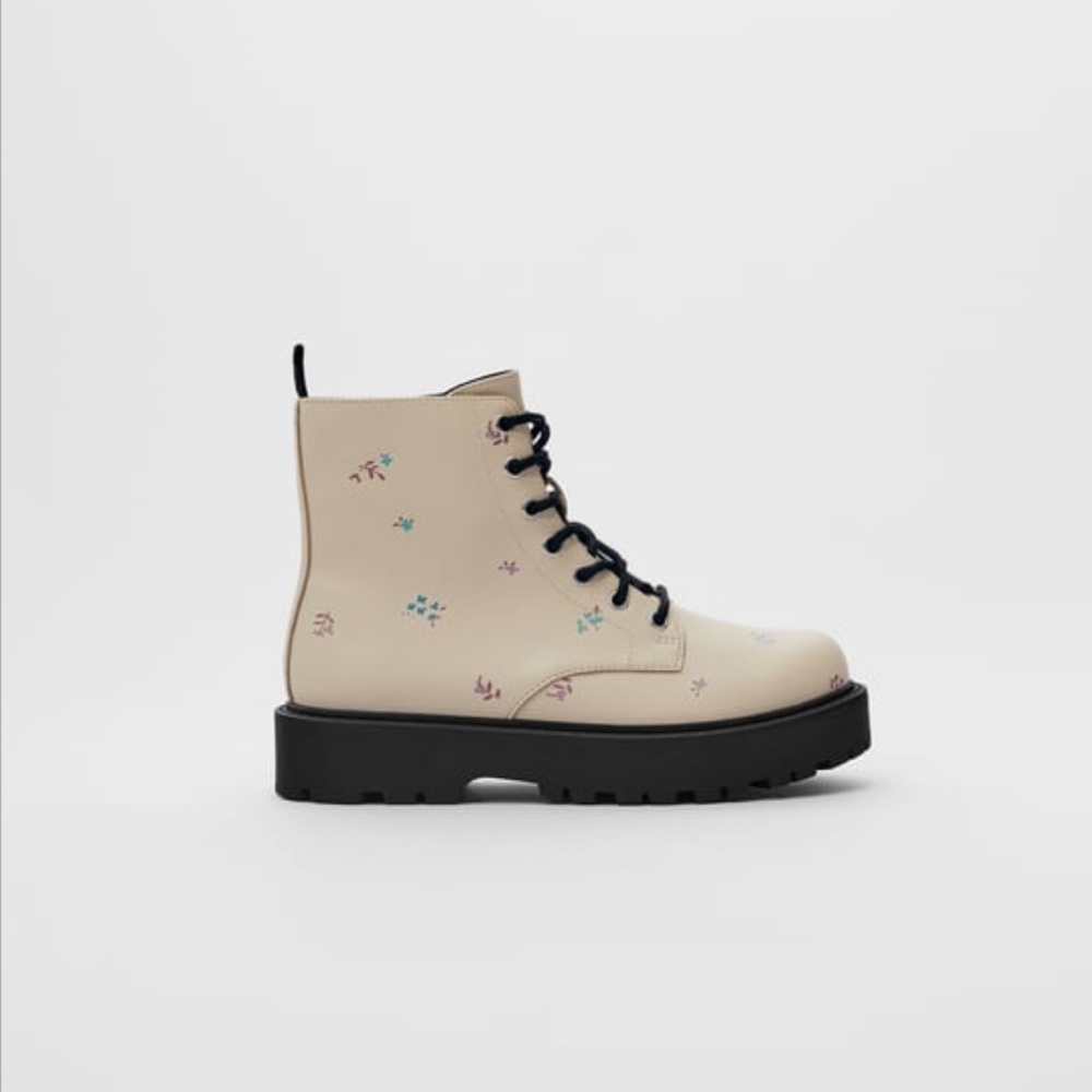 Zara floral ankle kids boots